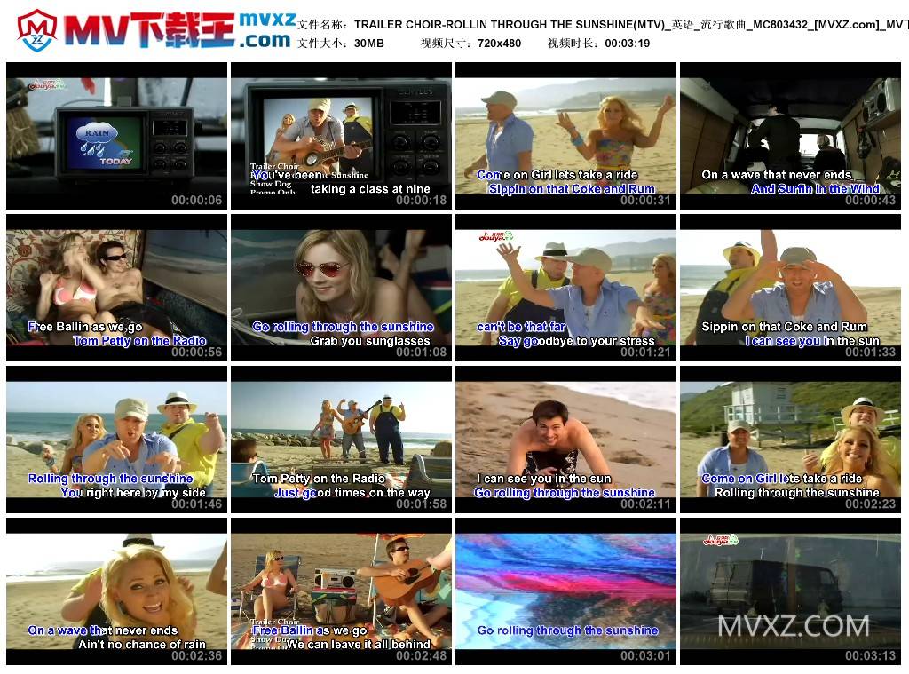 TRAILER CHOIR-ROLLIN THROUGH THE SUNSHINE(MTV)_英语_流行歌曲_MC803432